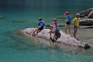 Familienurlaub, die Kinder haben Spaß